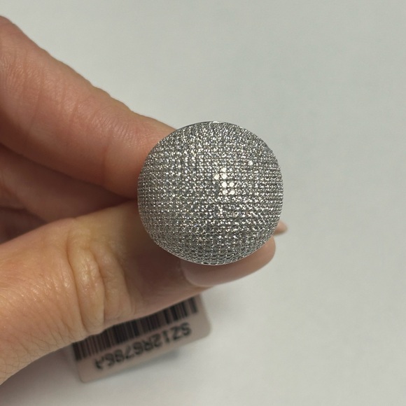 Suzy Levian Sterling Silver White CZ Pave Dome Ring NWT - Picture 4 of 6
